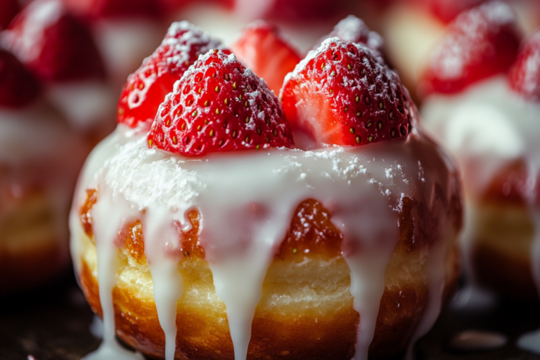 Strawberry Cheesecake Stuffed Donuts