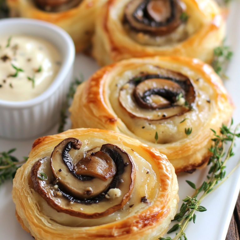 Mushroom Puff Pastry Pinwheels