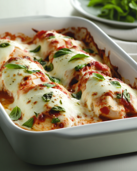 Cheesy Mozzarella Chicken Bake
