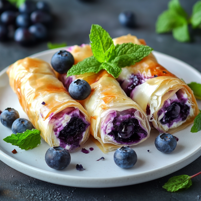 Blueberry Cream Cheese Egg Rolls
