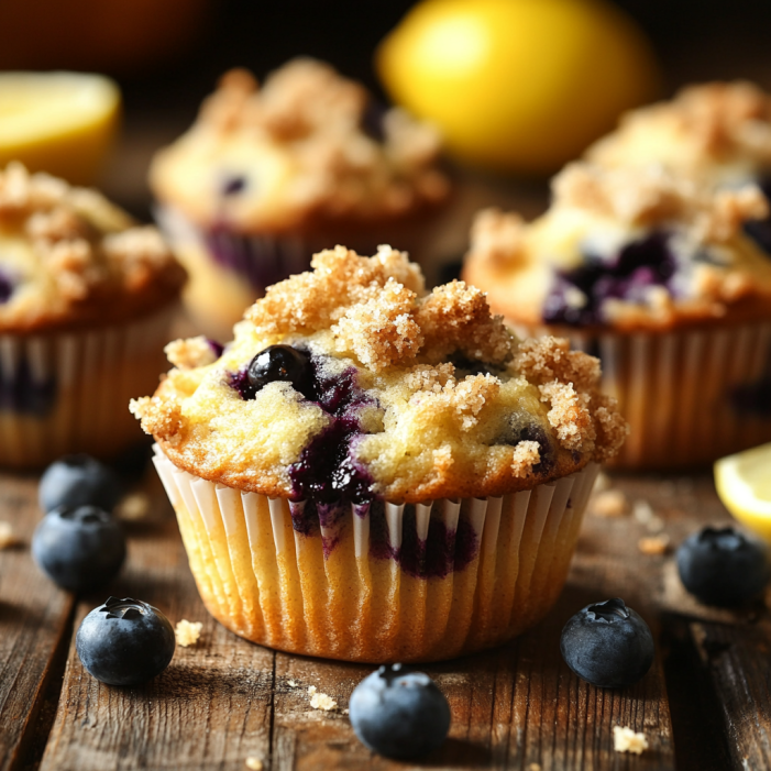 Blueberry Muffins with Crumb Topping