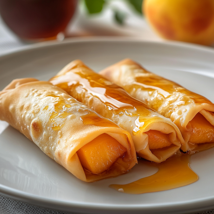 Peach Cobbler Egg Rolls